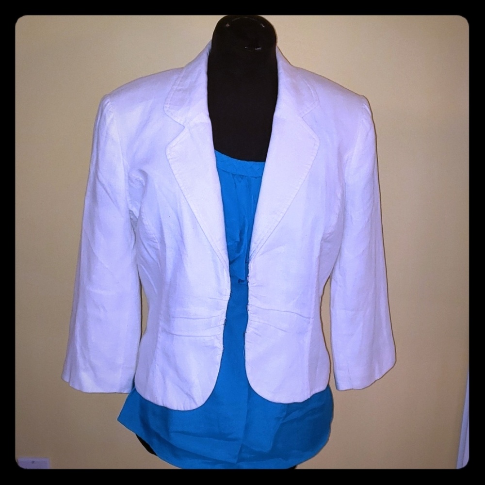 White linen blazer